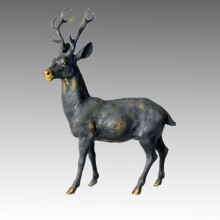 Статуя животного латуни Мужской олень Бронзовая скульптура Tpal-032